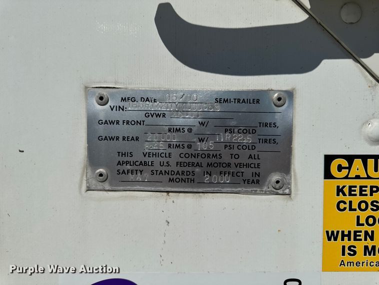 image for item EA2360 2000 Hackney and Sons, Inc. delivery trailer