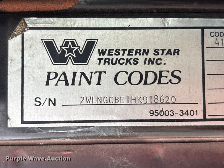 image for item EA7282 1987 Western Star 4800 flatbed truck
