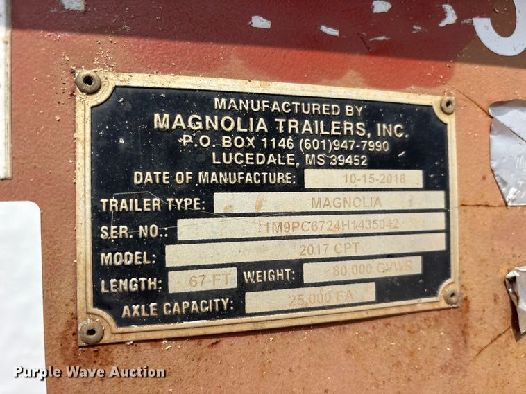 image for item ED5231 2017 Magnolia CPT pole trailer