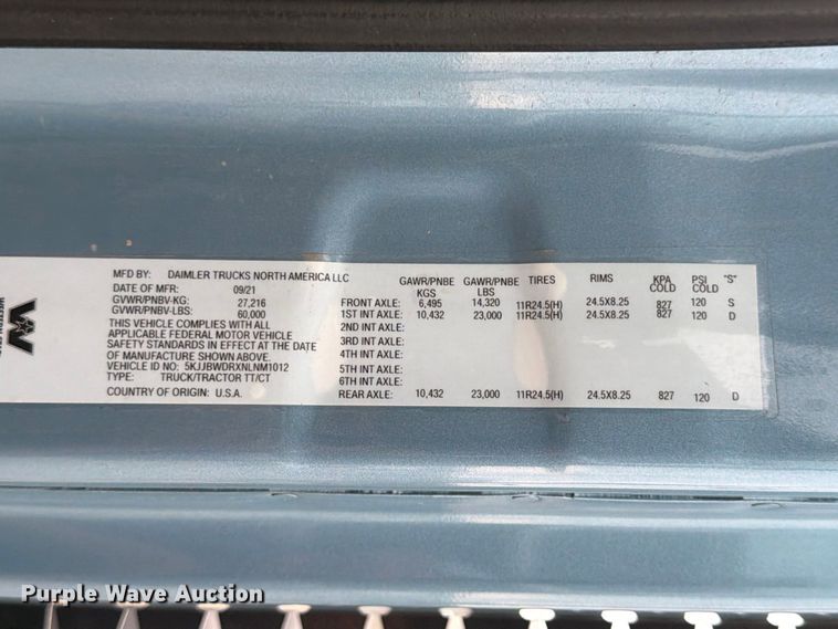image for item ED5237 2022 Western Star 49X semi truck