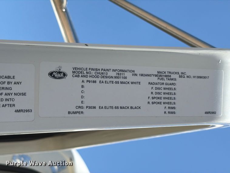 image for item ED5290 2014 Mack CHU613 semi truck