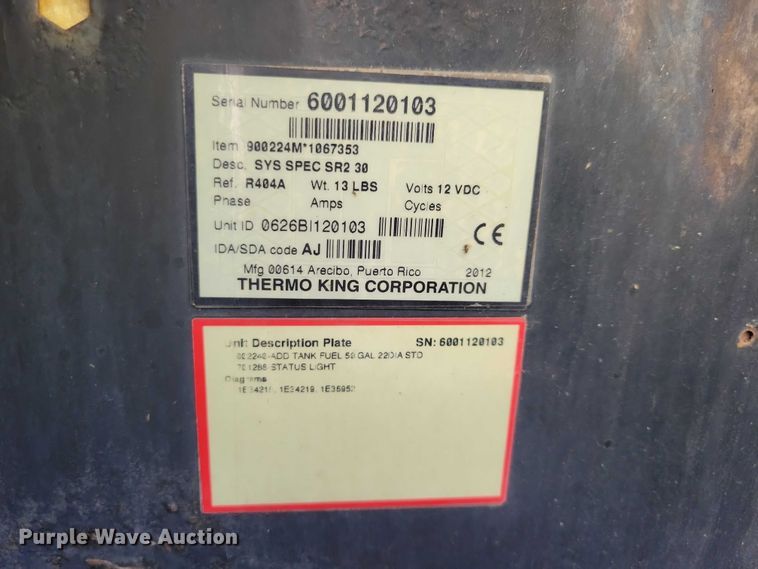 image for item EE1004 2007 Utility refrigerated van trailer