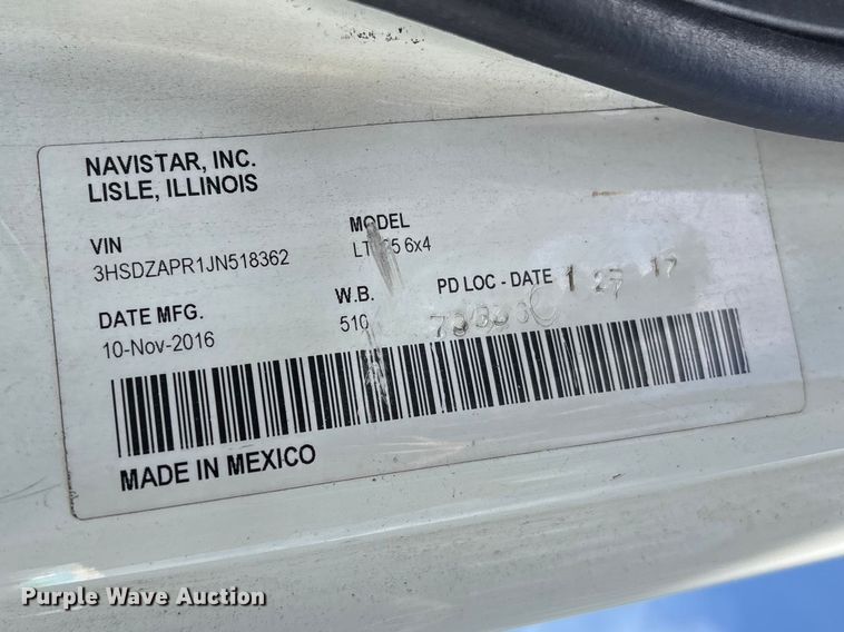 image for item EF1150 2018 International LT625 semi truck