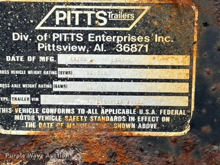 image for item EF2477 2007 Pitts LT42-L log trailer