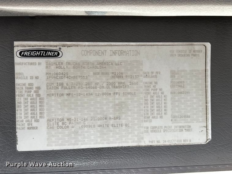 image for item EM0114 2012 Freightliner Business Class M2 box truck