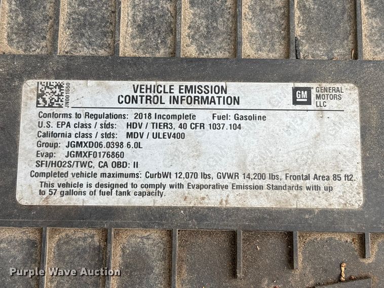 image for item EU0568 2018 GMC Savana flatbed van