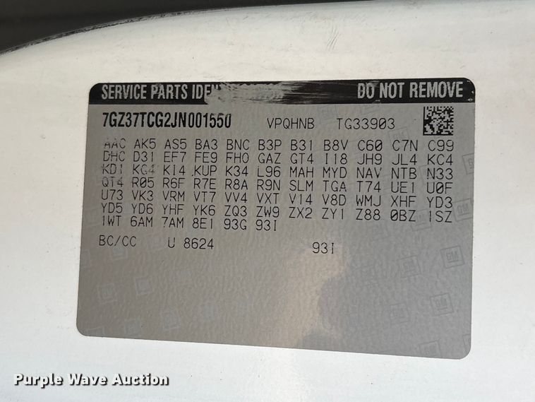 image for item EU0568 2018 GMC Savana flatbed van