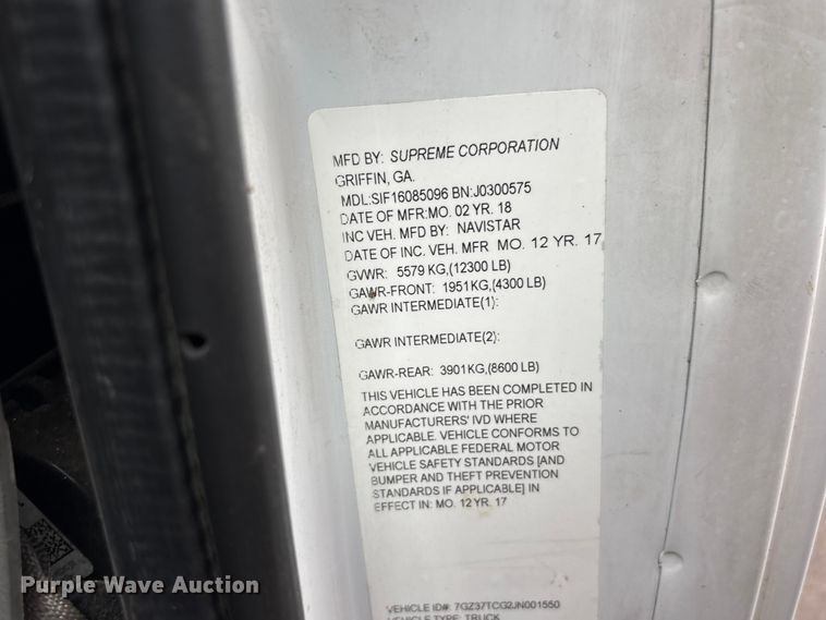 image for item EU0568 2018 GMC Savana flatbed van