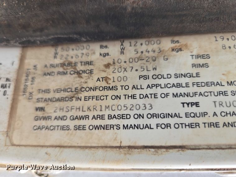 image for item EW0090 1991 International 9400 water truck