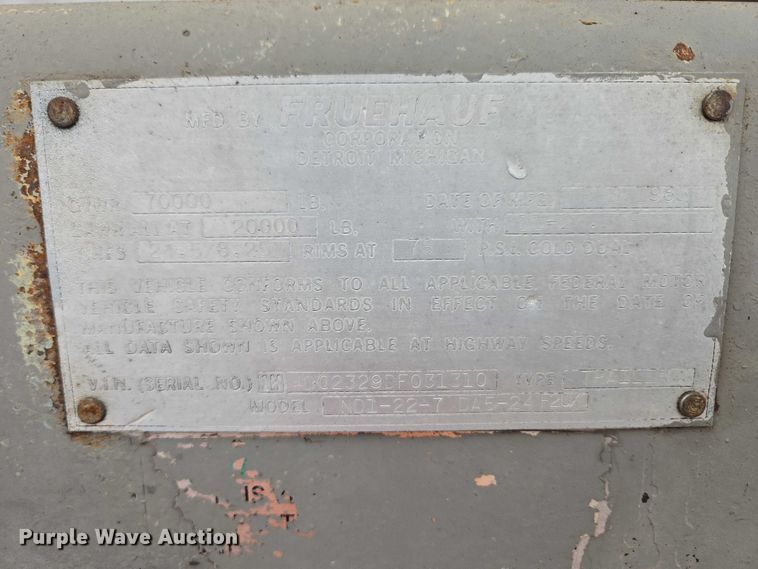 image for item EW0105 1983 Fruehauf end dump trailer