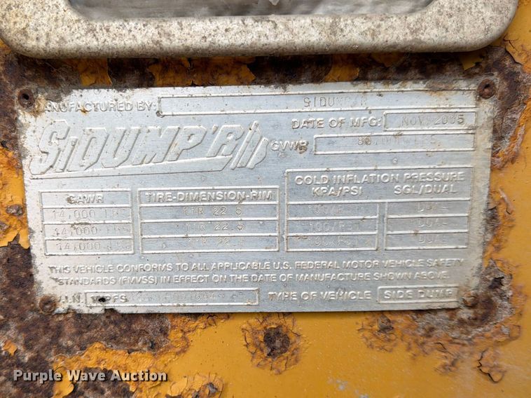 image for item FK0144 2006 SiDump'r Versal side dump trailer