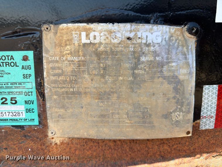 image for item FK0156 1983 Load king 1827-3 AXLE bottom dump trailer