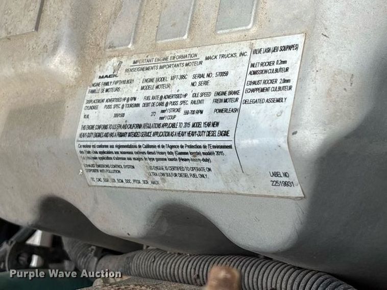 image for item FK1210 2016 Mack CXU613 semi truck