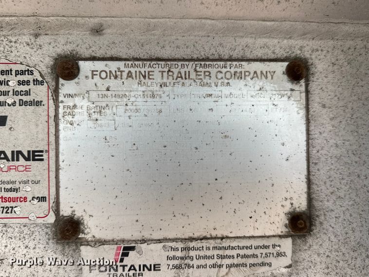 image for item MX9254 2016 Fontaine HCR5212WSA flatbed trailer