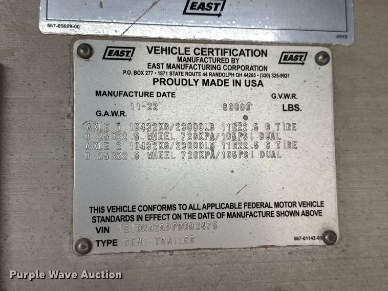 image for item MX9256 2023 East end dump trailer