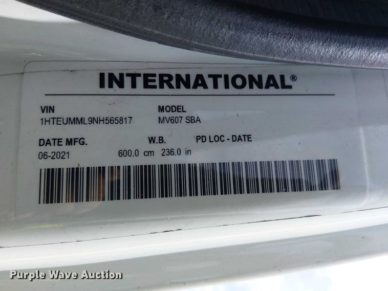 image for item YA1265 2022 International MV607 rollback truck