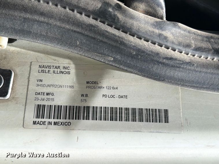 image for item YA1395 2016 International ProStar Plus semi truck