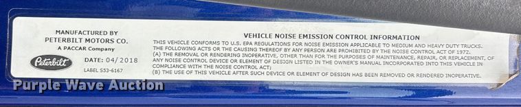 image for item YA1626 2019 Peterbilt 579 semi truck