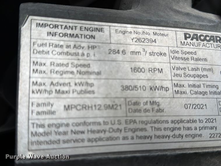 image for item YA2741 2022 Kenworth T880 semi truck