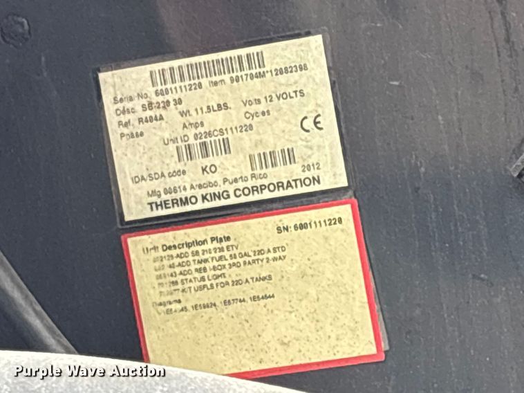 image for item YA2999 2013 Utility VS2RA refrigerated van trailer