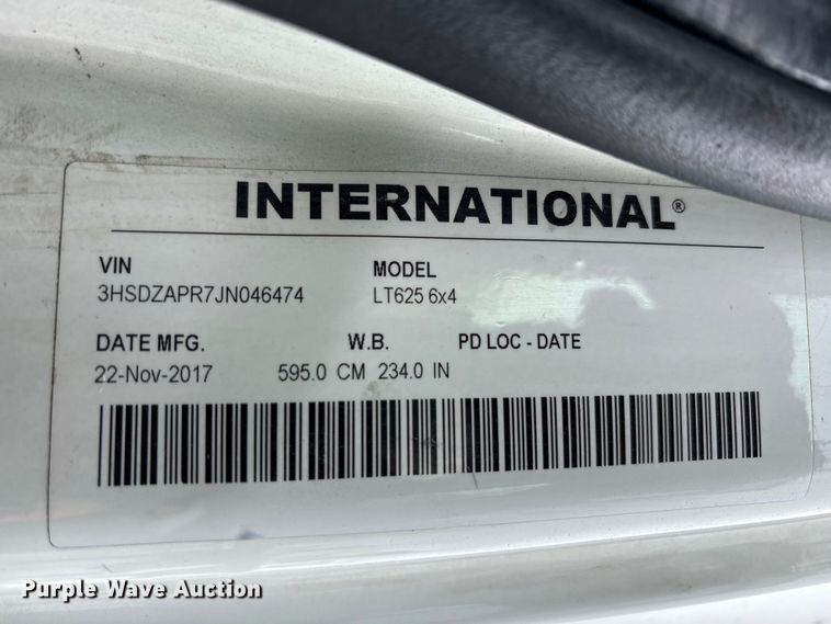 image for item YA6151 2018 International LT625 semi truck