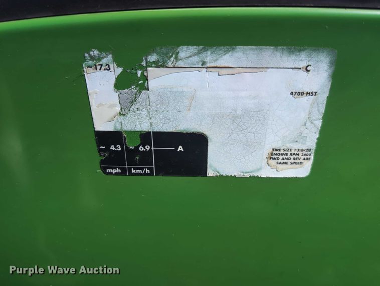 image for item DT1758 2000 John Deere 4700 MFWD tractor