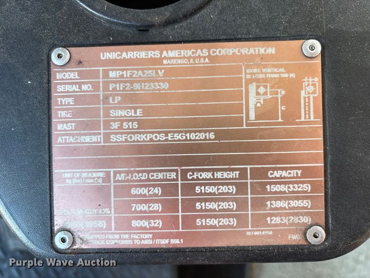 image for item DT2856 2018 UniCarriers PF50 forklift
