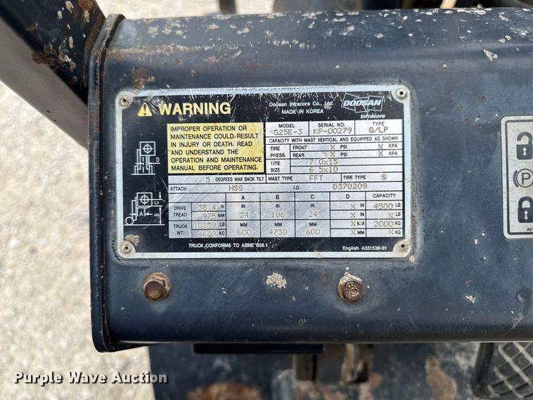 image for item DV2000 Doosan G25E-3 forklift