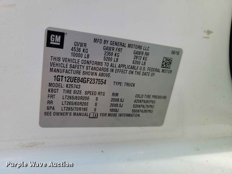 image for item DZ7160 2016 GMC Sierra Denali Crew Cab pickup truck