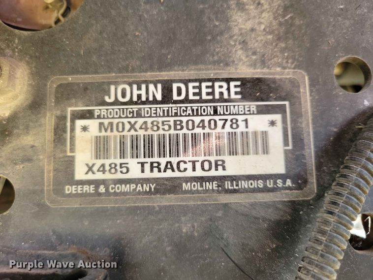 image for item DZ7221 John Deere  X485 lawn mower