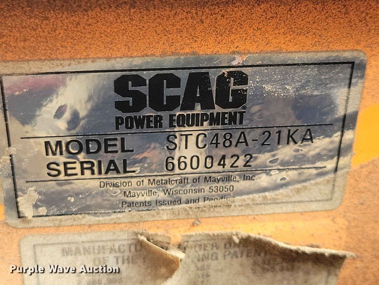 image for item DZ7222 Scag STC48A-21KA ZTR lawn mower