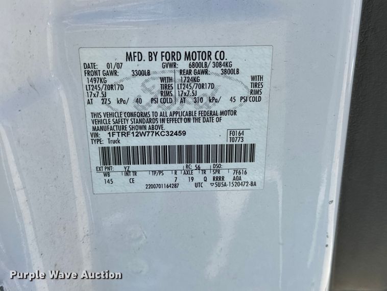image for item EA4860 2007 Ford F150 pickup truck