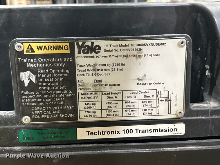 image for item EA4873 Yale GLC040SVXNUSE082 forklift