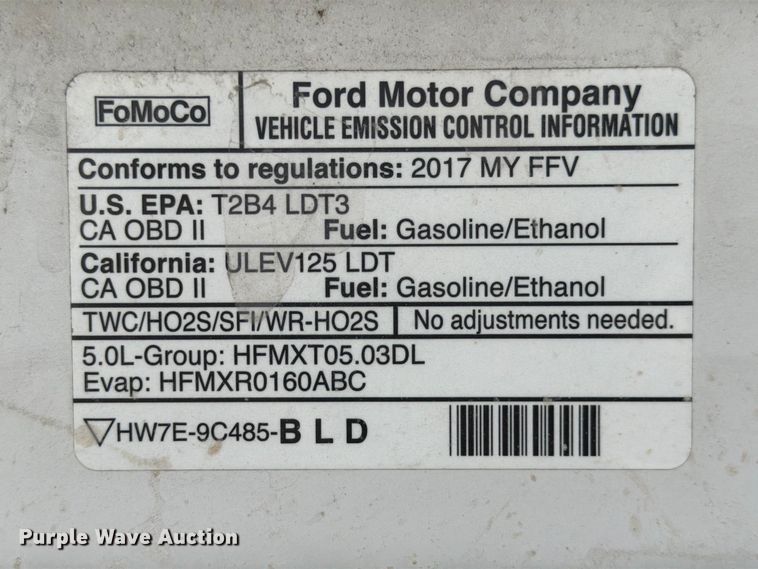 image for item ED5038 2017 Ford F150 XLT SuperCrew pickup truck