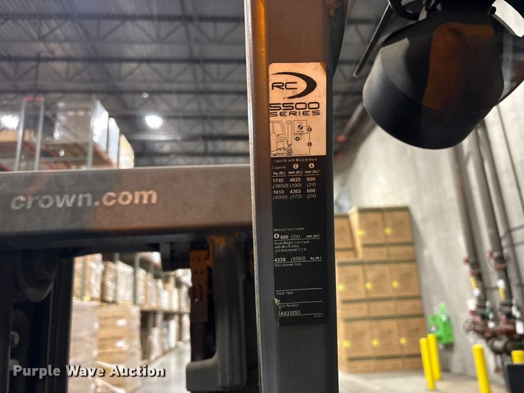 image for item EF1190 2018 Crown RC5545-40 forklift