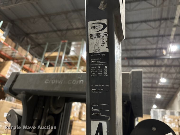 image for item EF1191 2017 Crown RC5545-40 forklift
