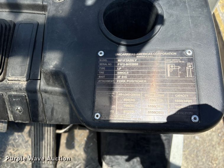 image for item EF1195 2017 UniCarriers PF50 forklift