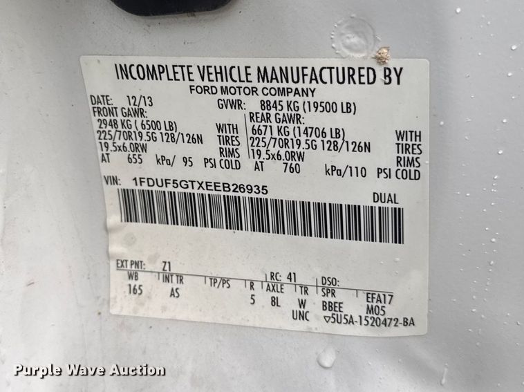 image for item EF2475 2014 Ford F550 Super Duty utility / service truck