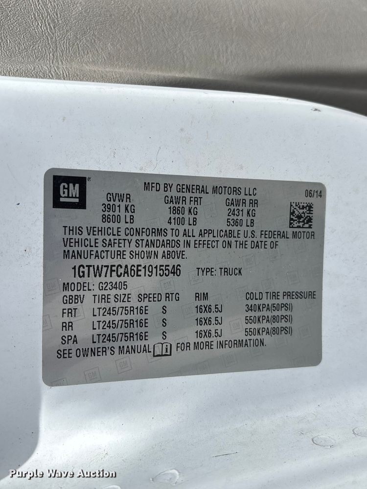 image for item EM0112 2014 GMC Savana van