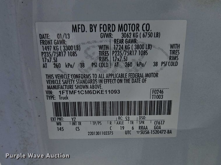 image for item EO7312 2013 Ford F150 pickup truck