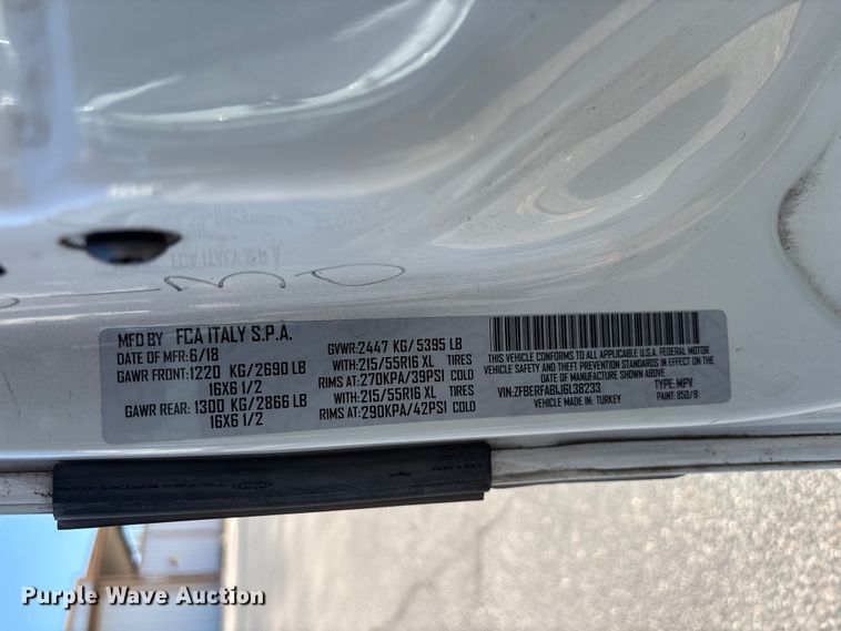 image for item ER7543 2018 RAM ProMaster City delivery van