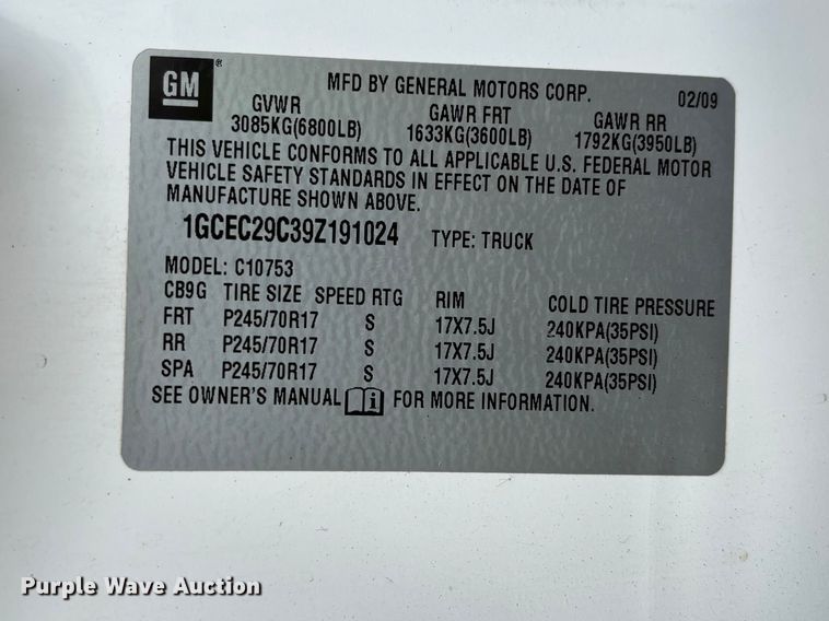image for item ER7593 2009 Chevrolet Silverado 1500 Ext. Cab pickup truck