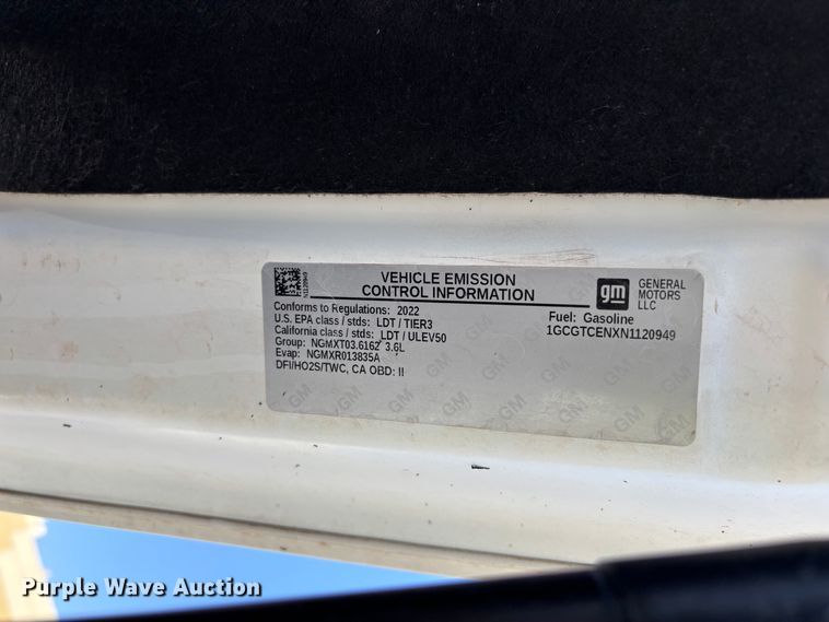 image for item ER7597 2022 Chevrolet Colorado  pickup truck