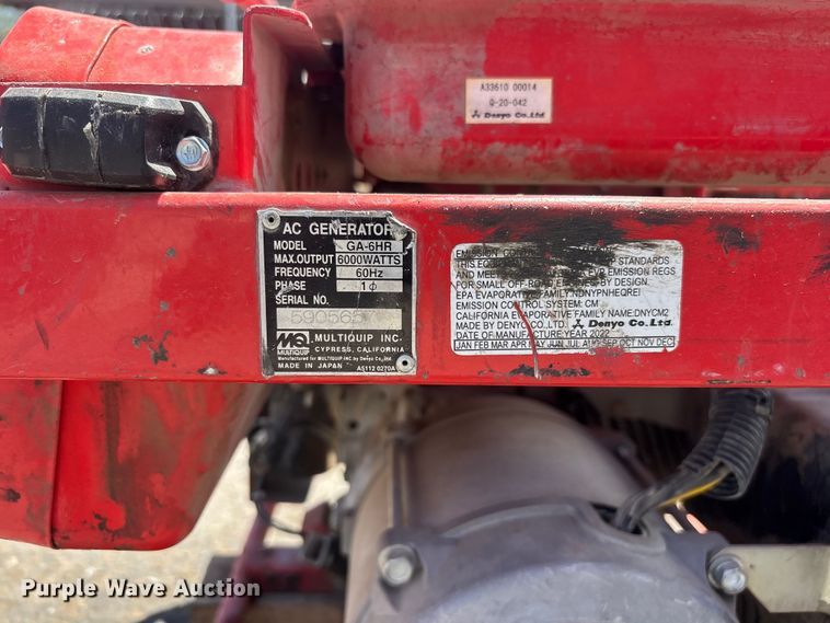 image for item ER7612 (5) Multiquip GA-6HR generators
