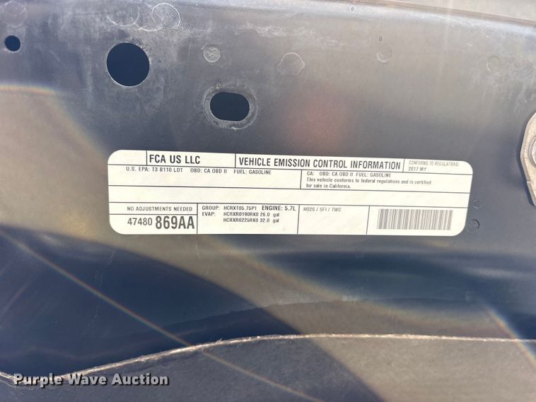 image for item ET2089 2017 RAM 1500 pickup truck