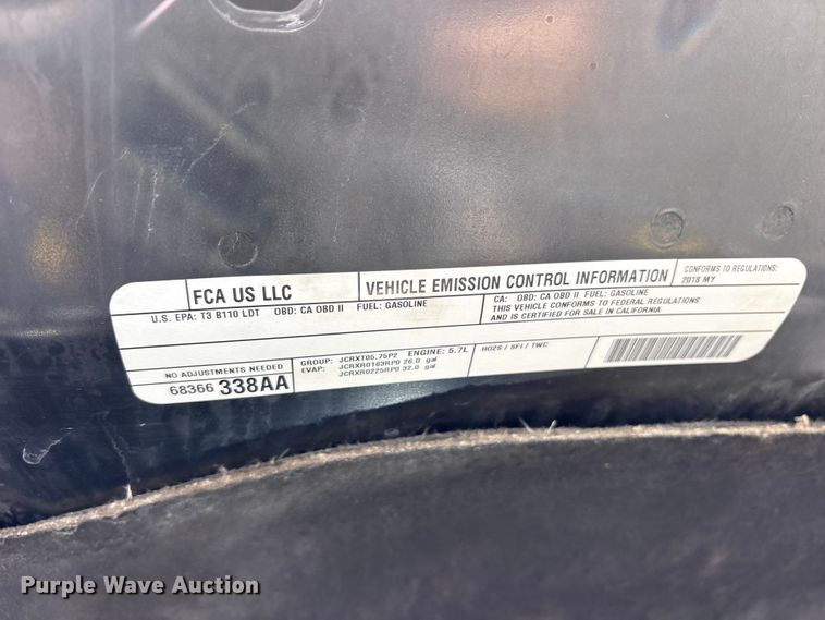 image for item ET2090 2018 RAM 1500 pickup truck