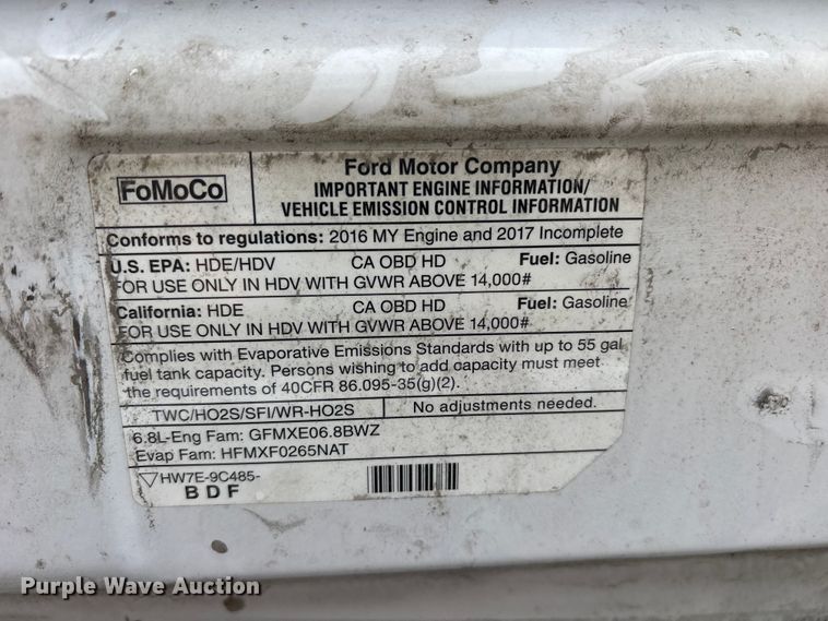 image for item ET2112 2017 Ford E450 Super Duty box truck