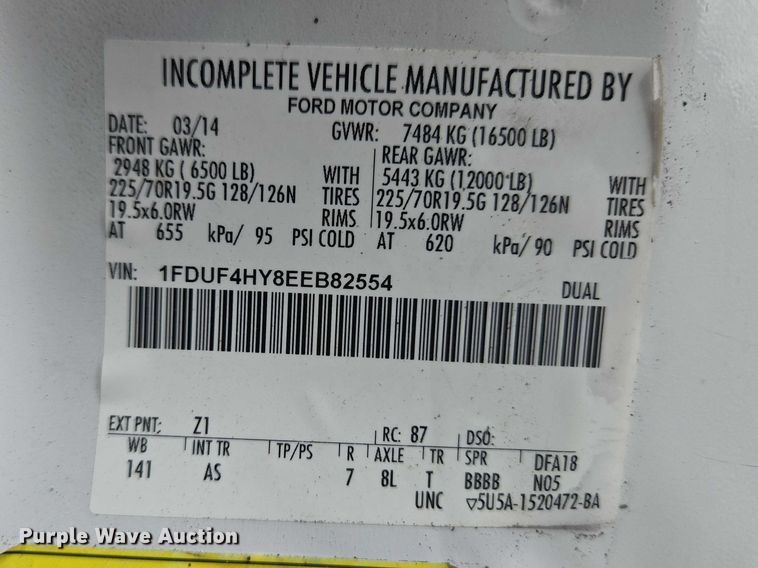 image for item ET5143 2014 Ford F450 Super Duty bucket truck