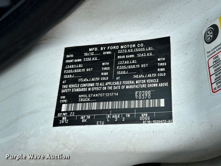 image for item ET6222 2013 Ford Transit Connect van