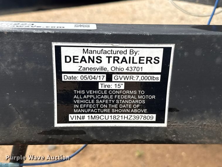 image for item ET6223 2017 Deans Trailers utility trailer